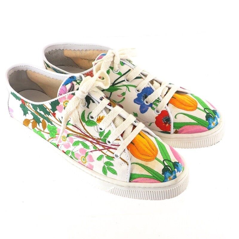 gucci floral canvas shoes
